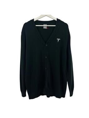 Tesla Men’s Black Button Down Cardigan Size L